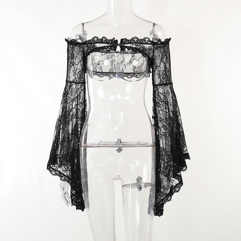 Damen figurbetonte Bluse mit Rüschendetails und Schnürung EB