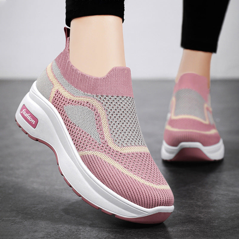 Damen nan ultraleichter Strick-Slip-On mit ergonomischer Keilsohle und herausnehmbarem Komforteinlagenfach EB