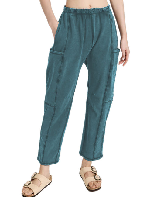 Damen Bequeme Freizeithose mit praktischen Seitentaschen und elastischem Bund EB