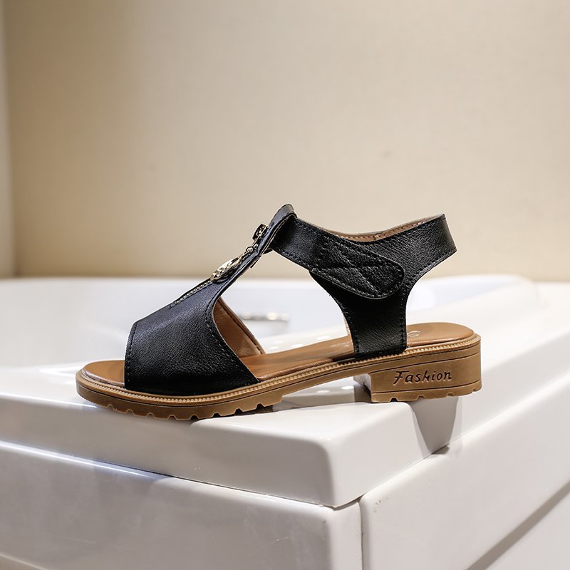 Damen Komfortable Sandalen mit verstellbarem Riemen und modischer Schnalle EB