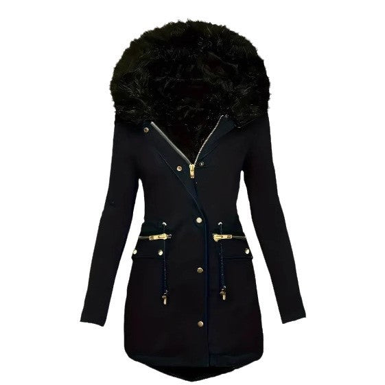 Damen winterliche Parka mit abnehmbarem Pelzkragen EB