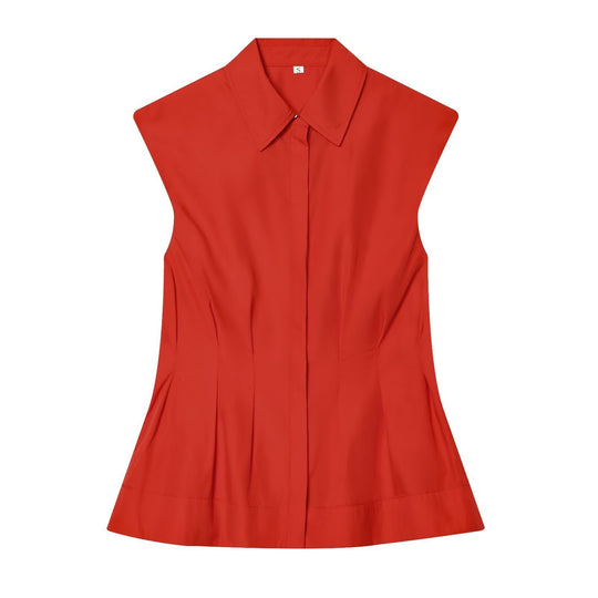 Damen ärmellose Bluse mit modernem Schnitt EB