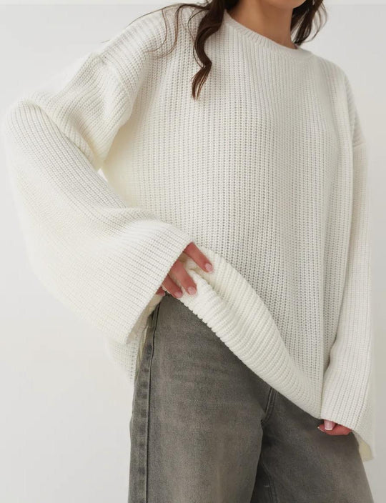 Damen Oversized Strickpullover mit modernen Schnittlinien EB