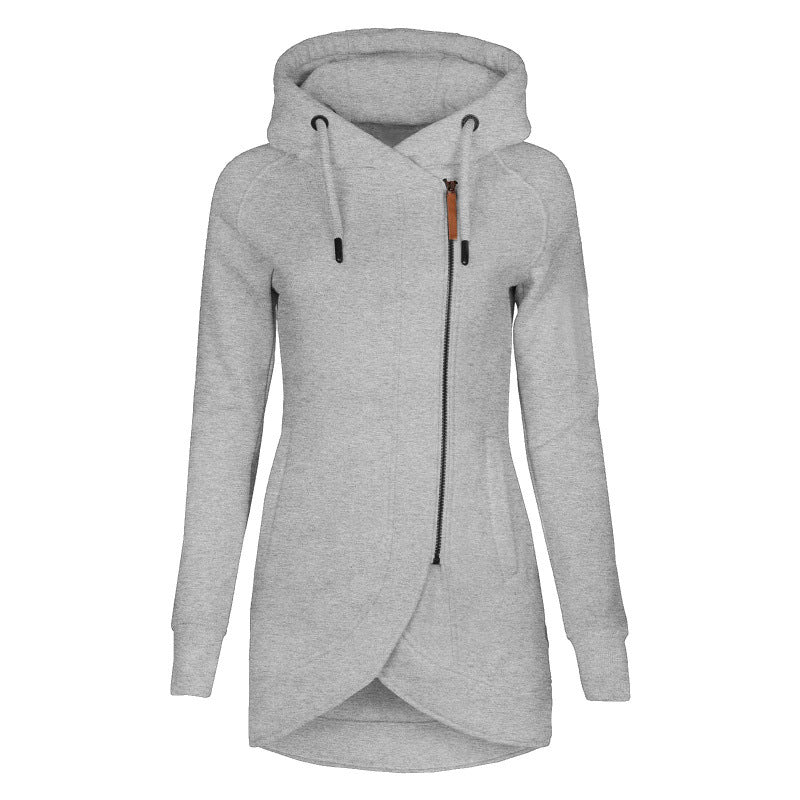 Damen lässiger Kapuzenmantel mit asymmetrischem Schnitt EB