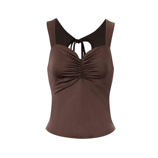 Damen kommerzielles Top mit dekorativer Raffung und eleganter Schnürung EB