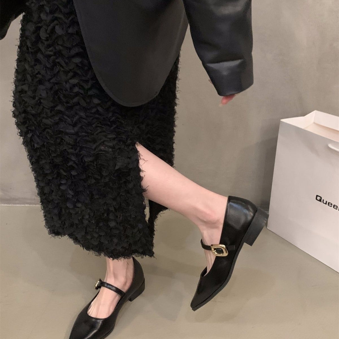Damen elegante Ballerinas mit modischem Riemchen und komfortablem Fußbett EB