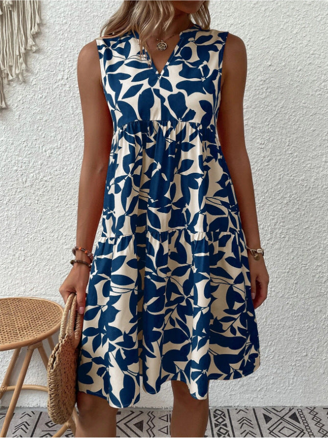 Damen Blumenkleid im lässigen A-Linien-Design EB