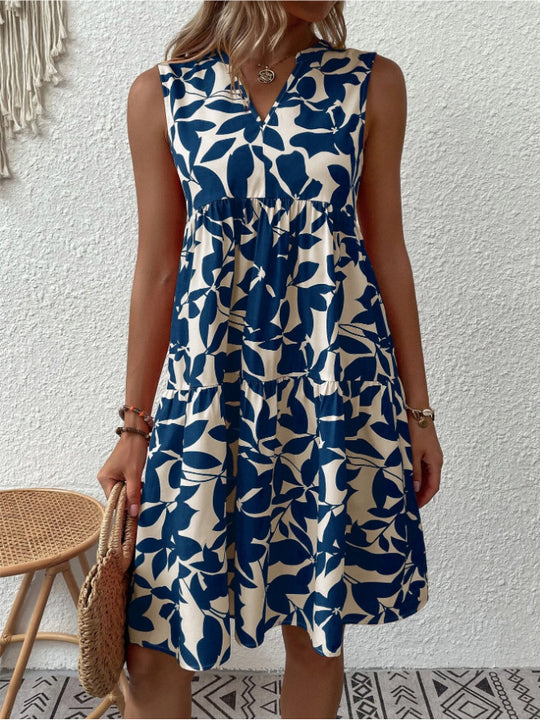 Damen Blumenkleid im lässigen A-Linien-Design EB