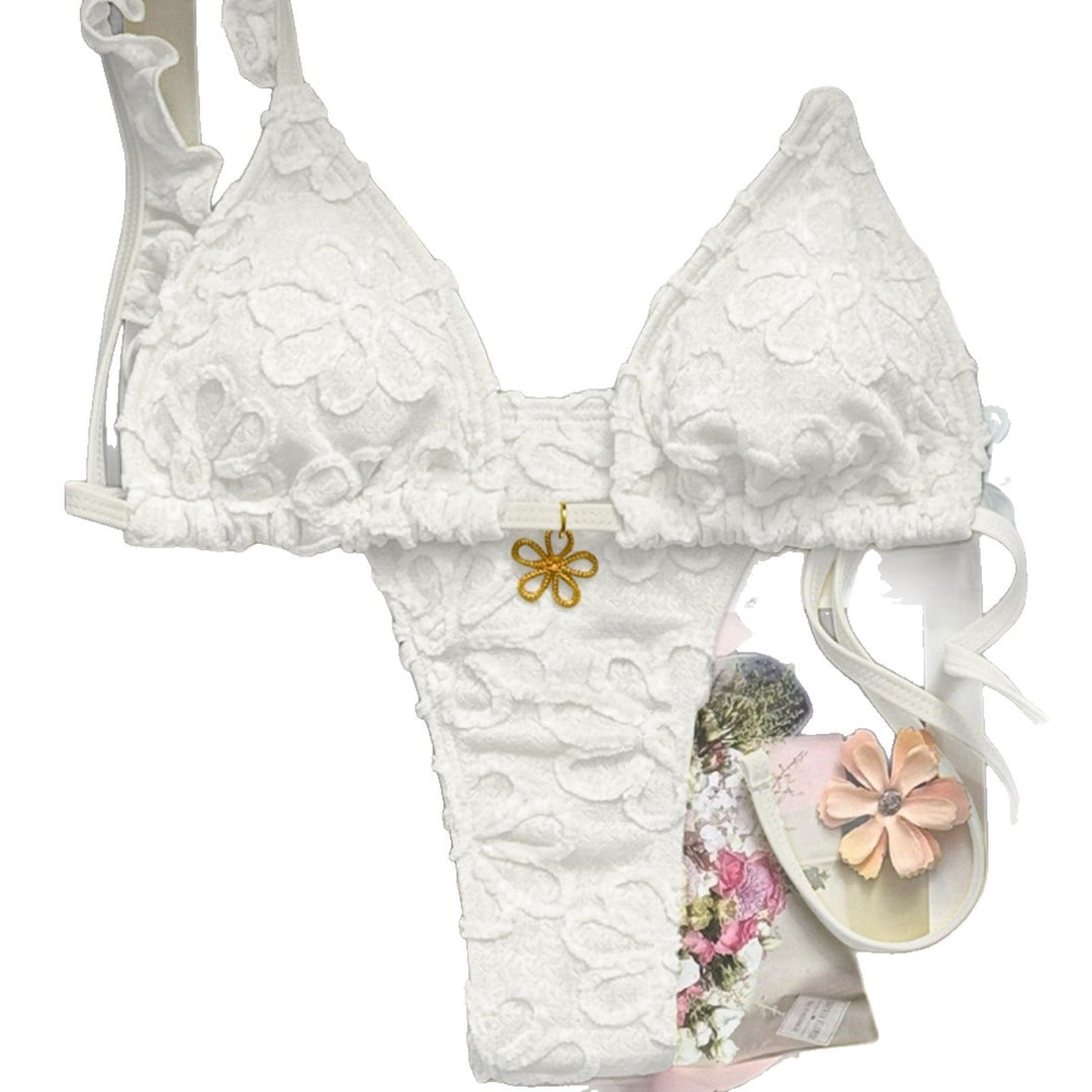 Damen Blumenverziertes Bikini-Set EB