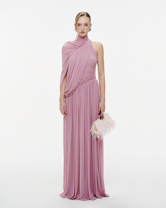 Damen Elegantes Wickelkleid mit asymmetrischem Design und fließendem Drapée EB