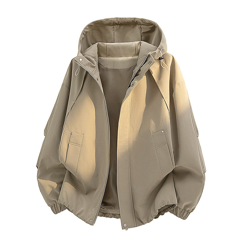 Unisex ultraleichter Softshell-Kapuzenblouson mit elastischen Bündchen und verdecktem Reißverschluss EB