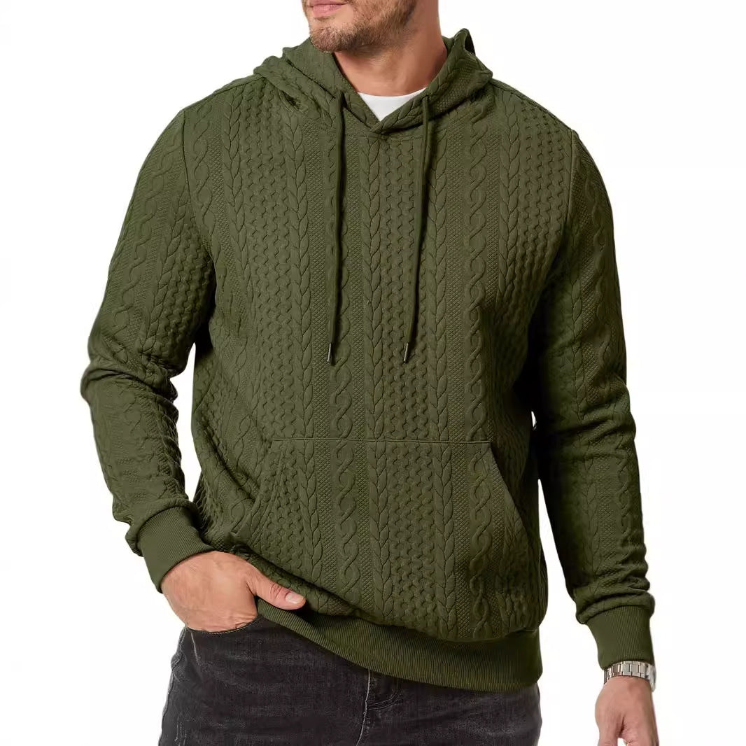 Herren Kapuzenpullover mit strukturiertem Kabelstrickmuster EB