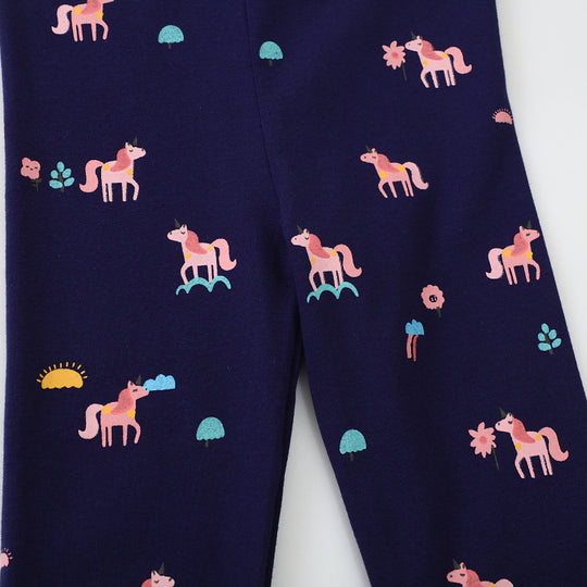 Mädchen Leggings mit buntem Einhorn-Design EB