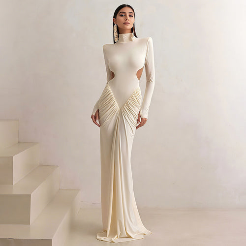 Damen Elegantes Maxikleid mit innovativem Schnitt und raffinierten Cut-Outs EB