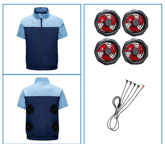 Unisex nan Niederspannungs Lüfter-Set für Kühljacken mit drei kompakten Ventilatoren und Y-Anschluss R&B