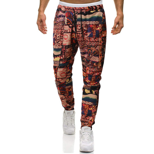 Herren Cargohose mit urbanem Print und elastischem Bund EB