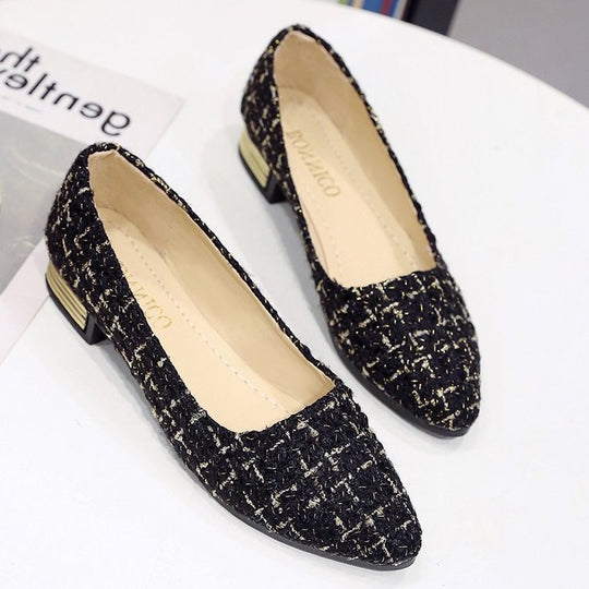 Damen Ballerinas mit schicker Struktur und modernem Absatz EB