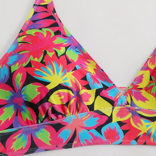 Damen Bikiniset mit auffälligem floralem Design und komfortablem Schnitt EB