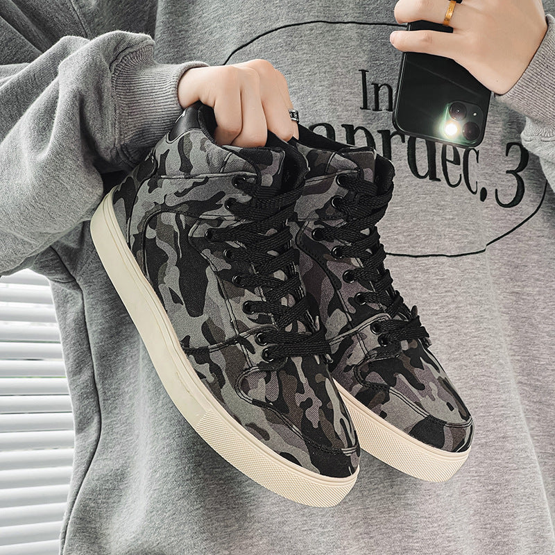 Damen High-Top Sneakers mit modernem Camouflage-Design und gepolsterter Knöchelstütze EB