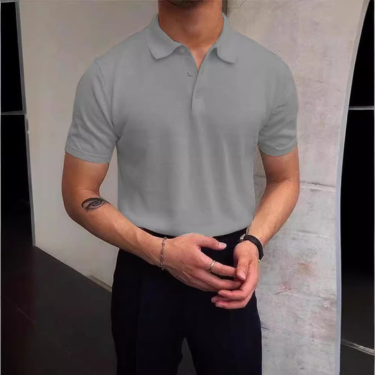Herren Polo-Shirt aus atmungsaktiver Baumwolle mit elegantem Kragen EB