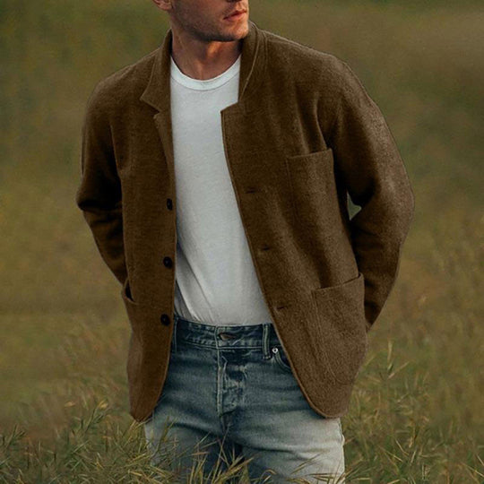 Herren lässige Wolljacke mit modernem Schnitt und praktischen Taschen EB