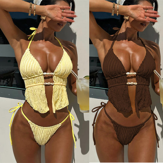 Damen Raffiniertes Bikini-Set mit Rüschendetails EB