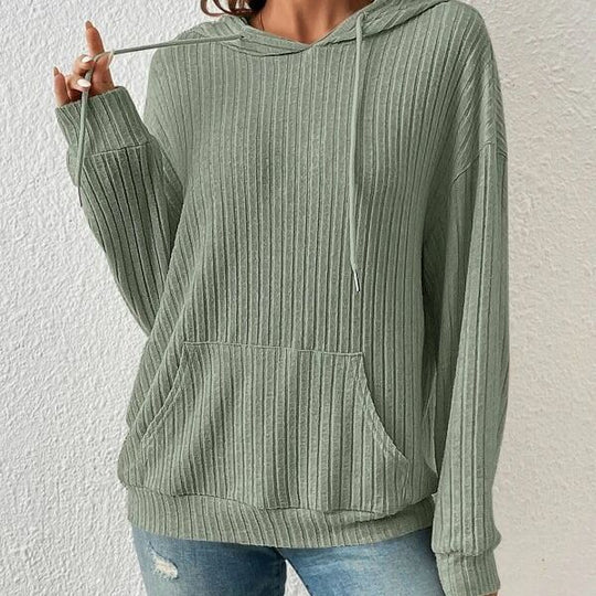 Damen Kapuzenpullover mit strukturiertem Design und praktischen Eingrifftaschen EB