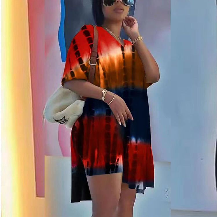 Damen lässiges Sommerkleid im einzigartigen Batikdesign EB