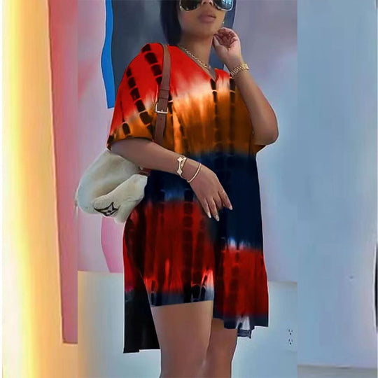 Damen lässiges Sommerkleid im einzigartigen Batikdesign EB