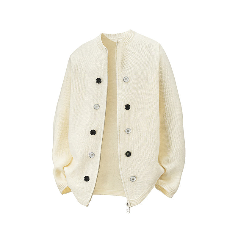 Damen Strickjacke mit hohem Kragen und dezenten Knopfdetails EB