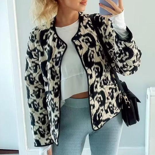 Damen urbaner gefütterter Blouson mit einzigartigem Muster EB