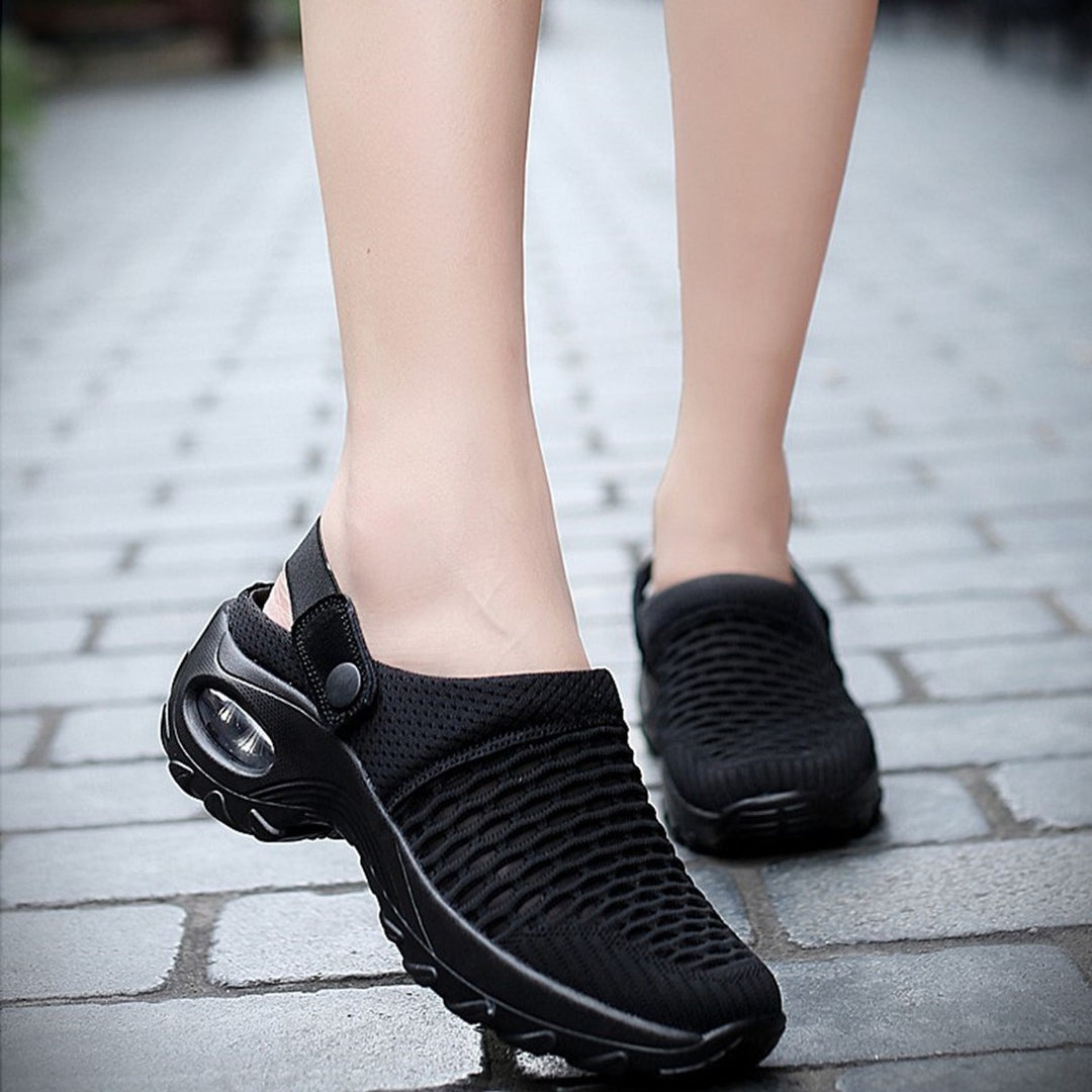 Damen  atmungsaktive Mesh-Clogs mit luftgepolsterter Dämpfungssohle und verstellbarem Fersenriemen EB