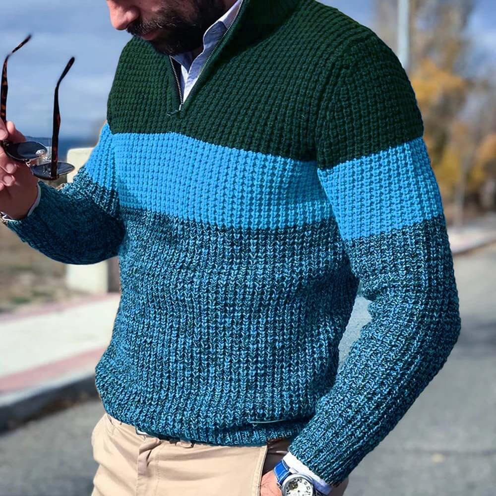 EB | Gestrickter Pullover mit Blockfarben Acryl Warm und Modern
