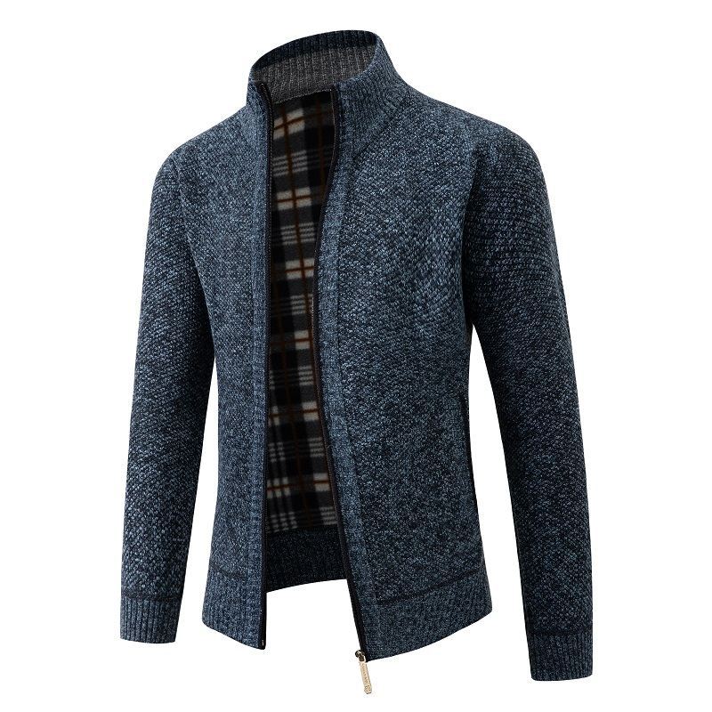 Herren modische Strickjacke mit hohem Kragen und hohem Komfort EB