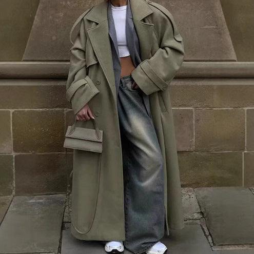 Damen Wolle Trenchcoat EB
