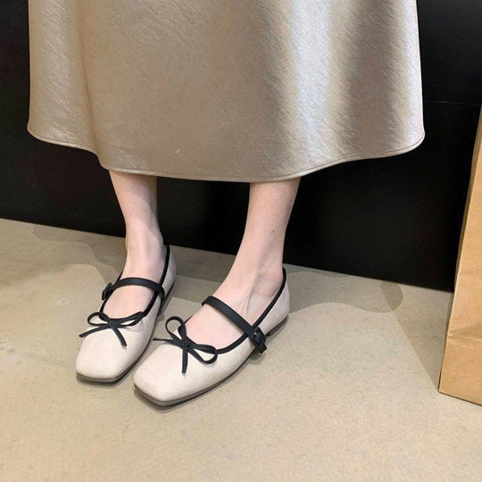 Damen elegante Mary Jane Ballerinas mit modischem Schleifenakzent EB
