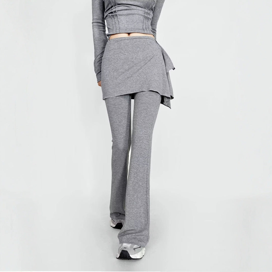 Damen Flared Pants mit asymmetrischem Überwurf EB