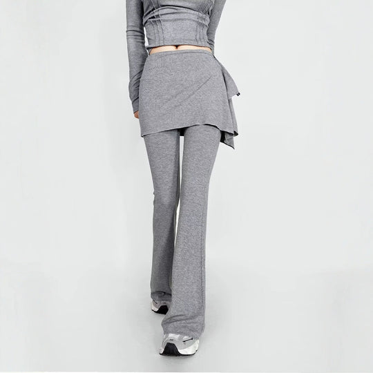 Damen Flared Pants mit asymmetrischem Überwurf EB