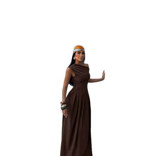 Damen Elegantes Abendkleid mit fließendem Schnitt und dekorativem Faltenwurf EB