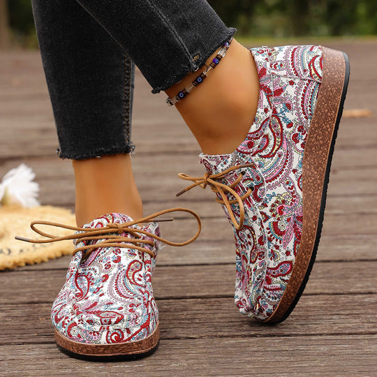 Damen modische und komfortable Sneaker mit buntem Design EB