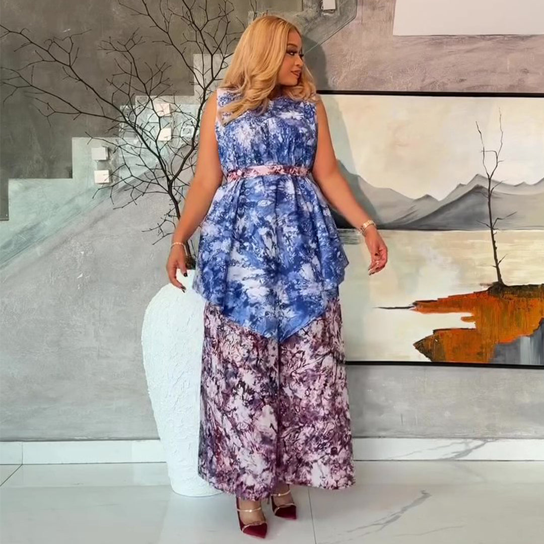 Damen Maxikleid mit asymmetrischem Design und praktischem Taschenbereich EB