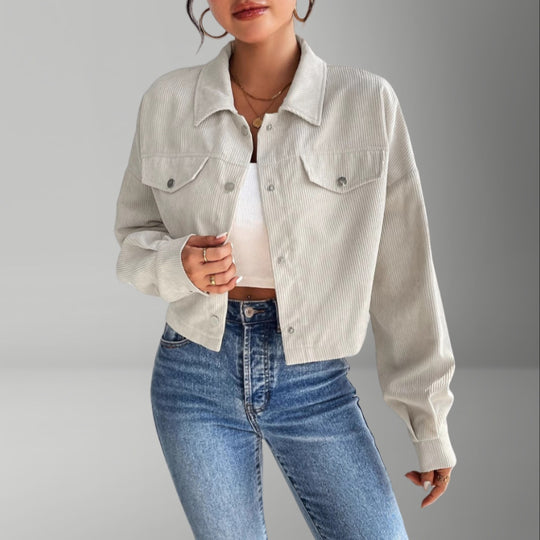 Damen Kurzjacke aus cordartigem Material EB
