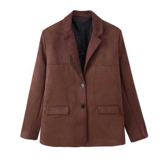 Damen Suede Blazerjacke EB