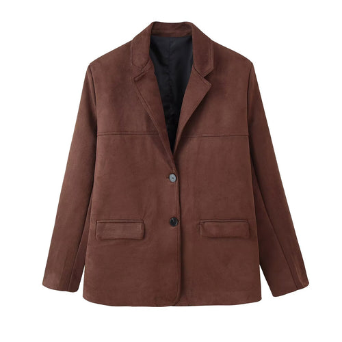 Damen Suede Blazerjacke EB