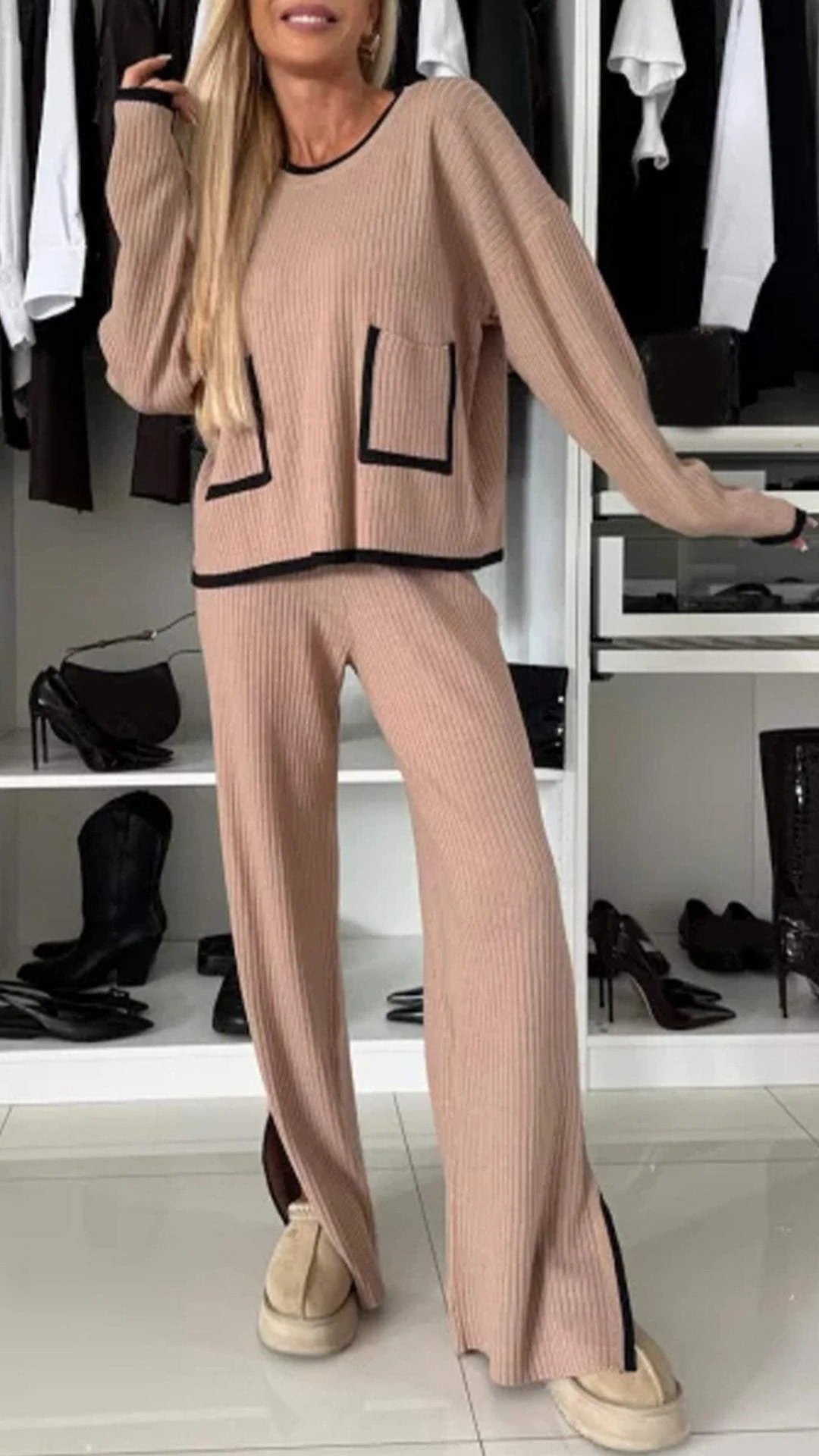 Damen Luftiges Lounge-Set mit modernen Details EB
