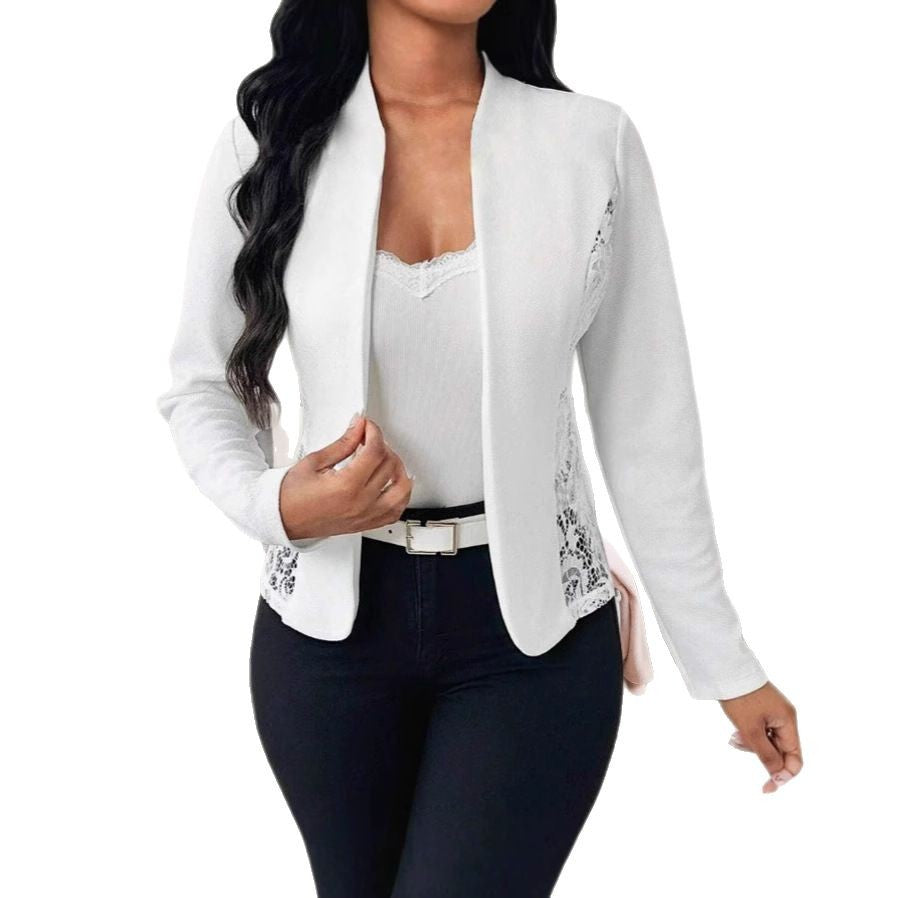 Damen elegante Blazerjacke mit Spitze und modernem Schnitt EB