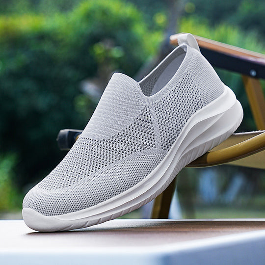 Damen Bequeme Slip-On Sneakers mit atmungsaktivem Mesh-Obermaterial EB