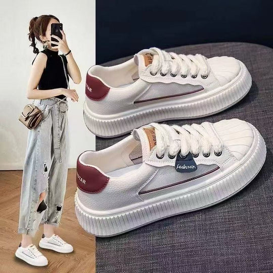 Damen Sneakers mit hohem Plateau und atmungsaktivem Obermaterial EB