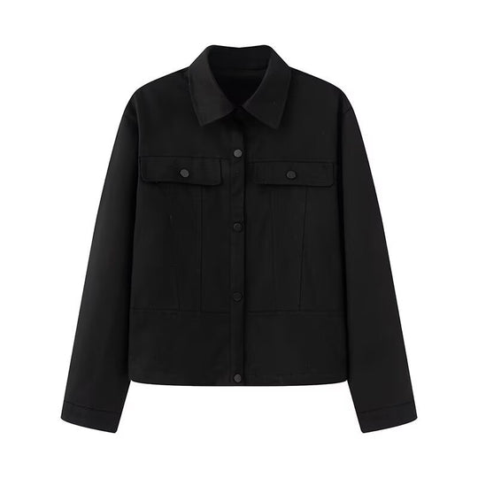 Damen lässige Jeansjacke mit praktischen Taschen EB