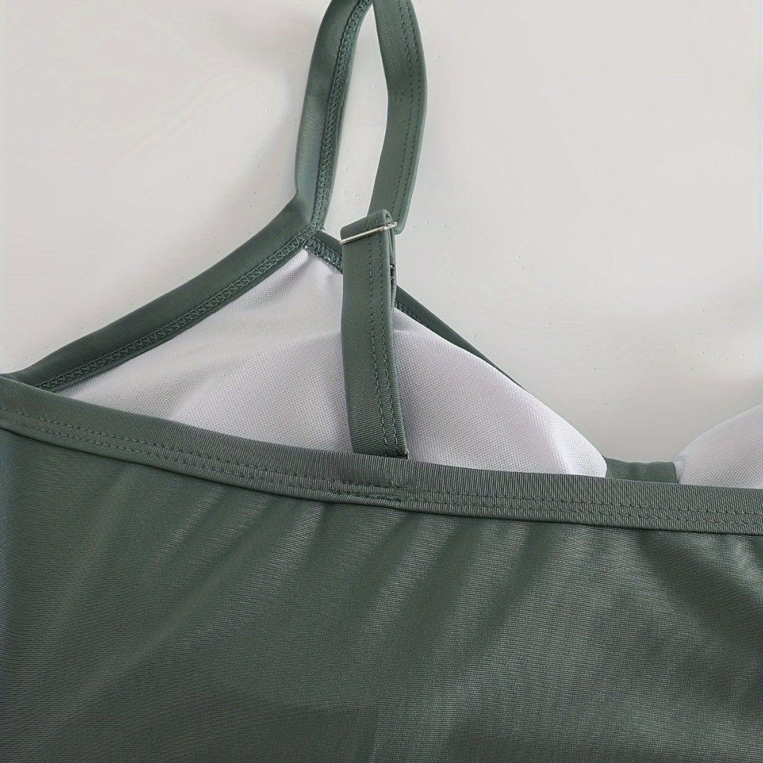 Damen Sportliches Bikini-Set mit innovativem Rüschendesign EB